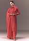 Dusty Rust Organza Kurta Set With Raglan Sleeves