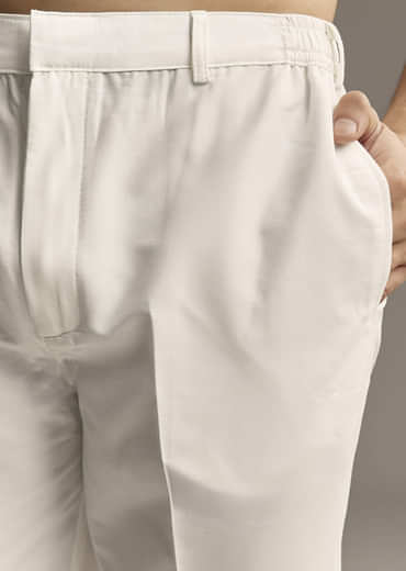 Eathy Brown Silk Designer Kurta For Men With Subtle Floral Vine Print