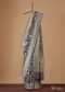 Fog Grey Saree In Tissue Georgette With Banarasi Zari Weave And An Unstitched Blouse