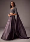 Elegant Purple Lehenga With Double Circular Flare
