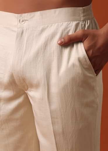 Elegant Beige Exquisite Embroidered Jacket Kurta Set