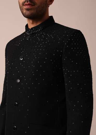 Elegant Black Jodhpuri Sherwani