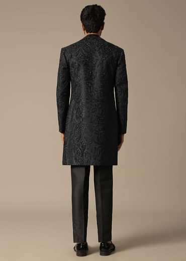 Elegant Black Men's Indowestern Ensemble