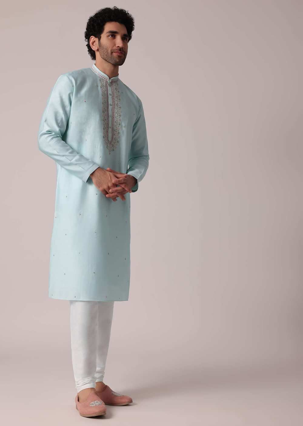 Elegant Blue Festive Kurta Set For Men