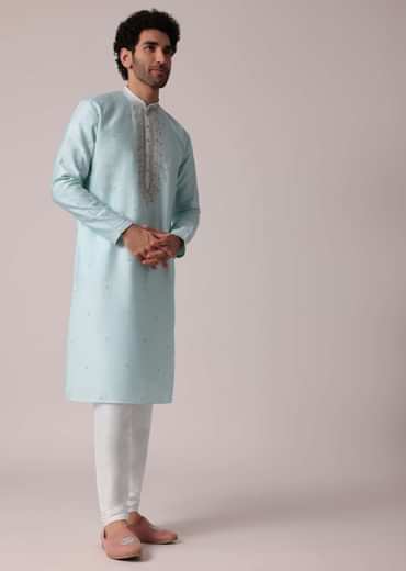 Elegant Blue Festive Kurta Set For Men