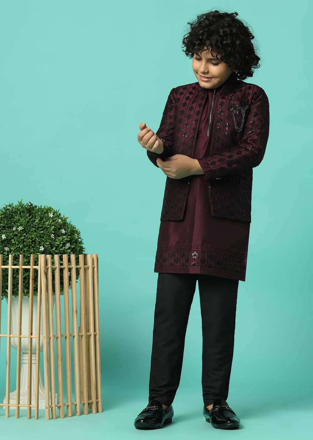 Elegant Embroidered Festive Sherwani For Boys