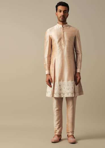 Elegant Peach Indowestern Sherwani Set