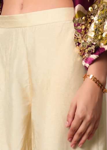 Elegant Printed Sequins Kaftaan Set