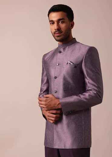 Elegant Purple Bandhgala Jodhpuri Sherwani