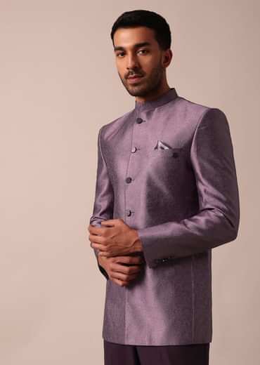 Elegant Purple Bandhgala Jodhpuri Sherwani