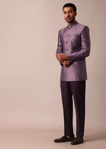 Elegant Purple Bandhgala Jodhpuri Sherwani