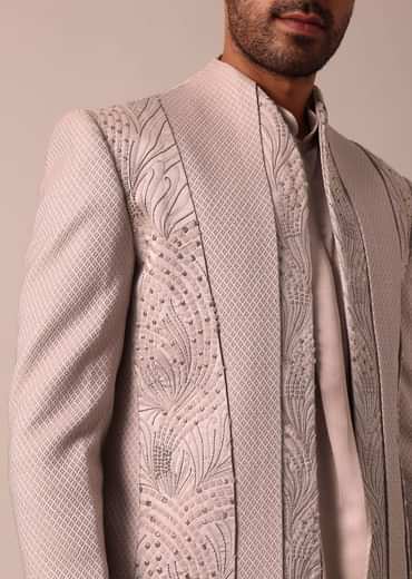 Elegant Stylish Peach Indowestern For Men