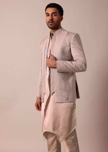 Elegant Stylish Peach Indowestern For Men