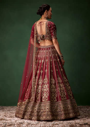 Embellished Bridal Lehenga Heavy Work Set with Two Dupattas