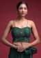 Emerald Green Corset Blouse With Hand Embellished Cut Dana And Sequins Accents And Spaghetti Straps