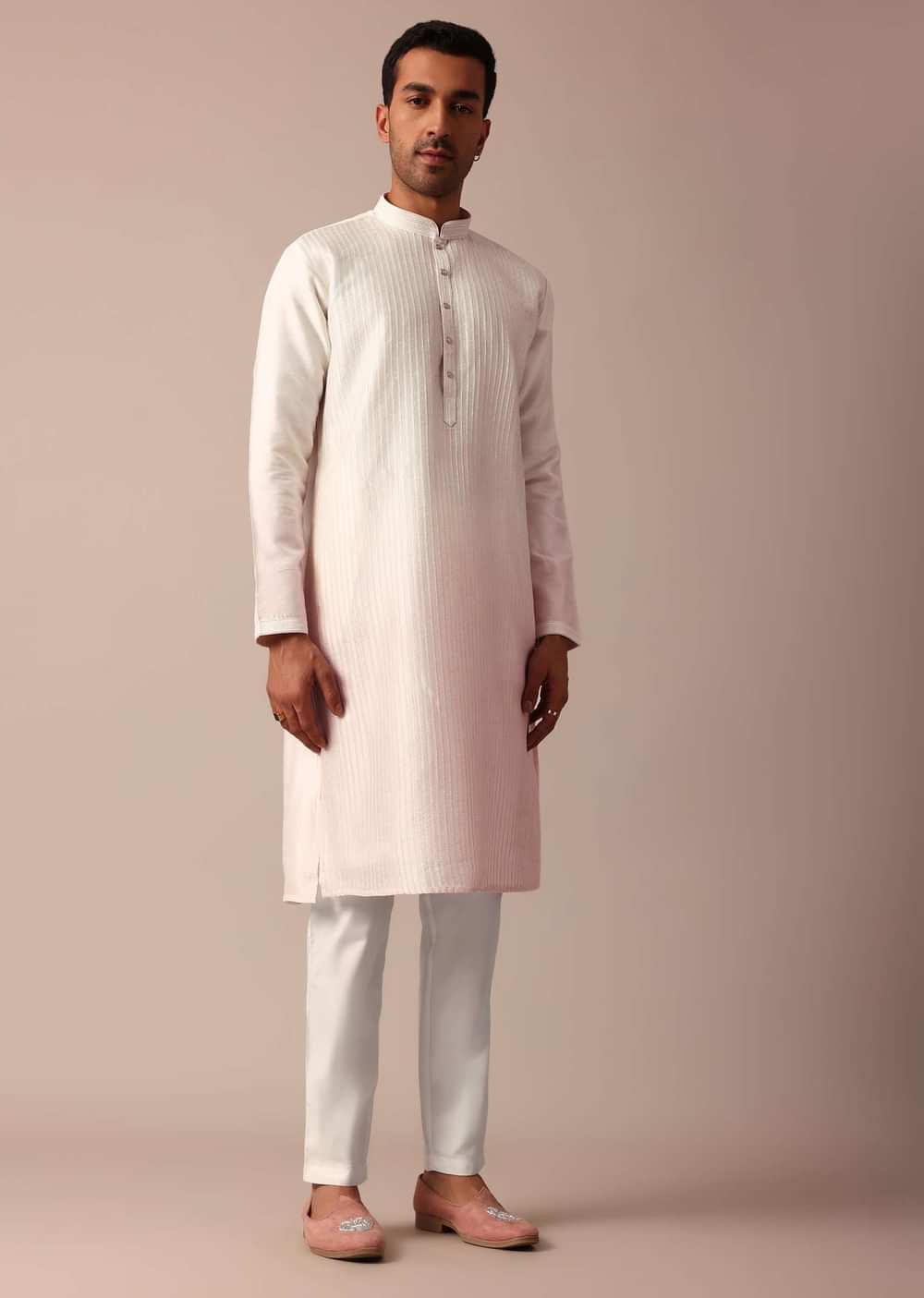 Enchanting Pink Silk Sherwani Set
