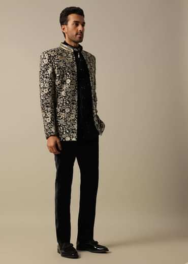 Exquisite Black Indowestern Set