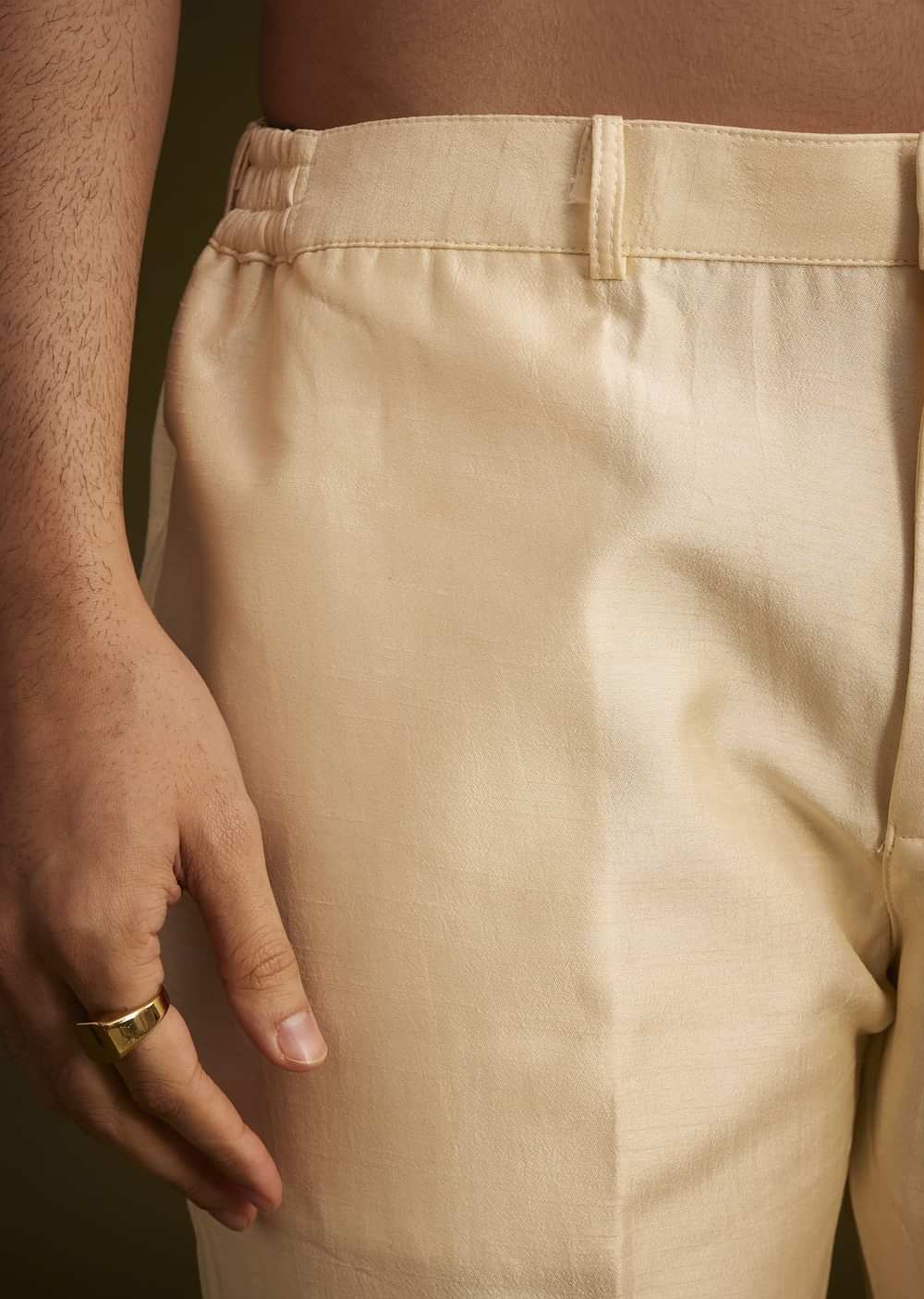 Faun Hand Embroidered Sherwani With Tonal Mirror and Sequin Detailing