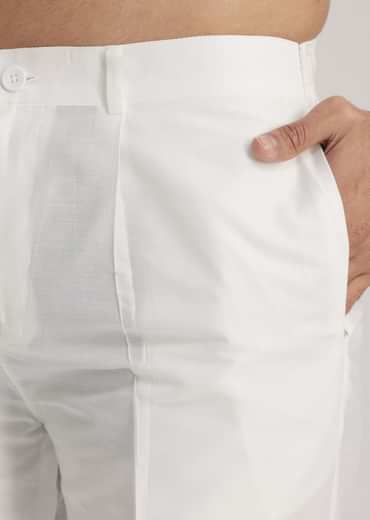 Fawn Linen Kurta Set With Butterfly Inspired Abstract Print