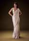 Frosted Ivory Satin Ruffled Ready Pleated Saree