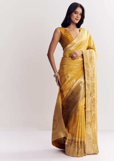 Georgette Saree With All Over Butti Woven Design