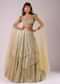 Glam Gold Lehenga Set In Foil Knit Fabric With Embroidered Blouse