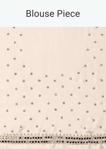 Glamorous White Chinnon Saree With Stone Embellishments