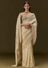 Gold Tissue Saree With Embroidered Brocade Blouse