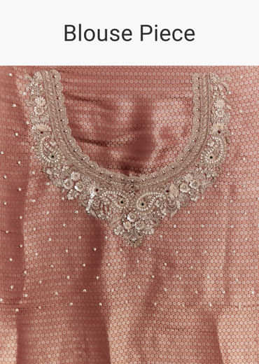 Gold Tissue Saree With Heavy Embroidered Border And Blouse