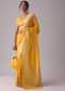 Gold Fusion Yellow Embroidered Saree In Khadi Silk