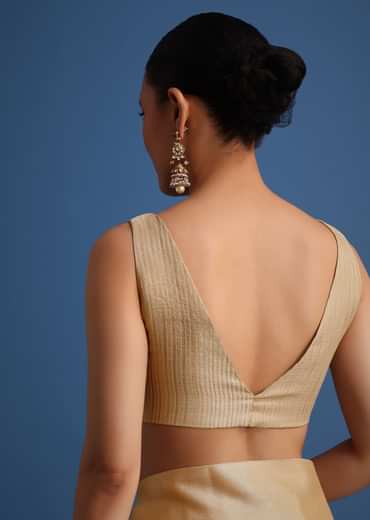 Gold Kota Cotton Resham Embroidered Saree