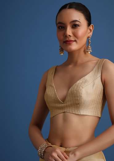 Gold Kota Cotton Resham Embroidered Saree