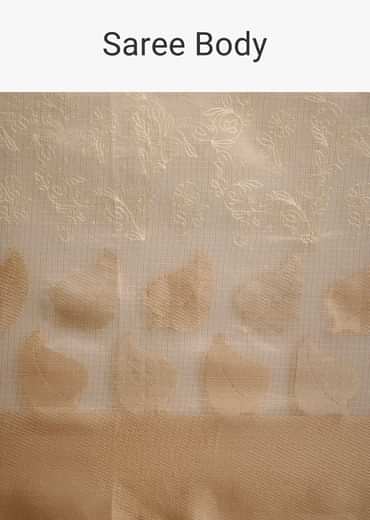 Gold Kota Cotton Resham Embroidered Saree