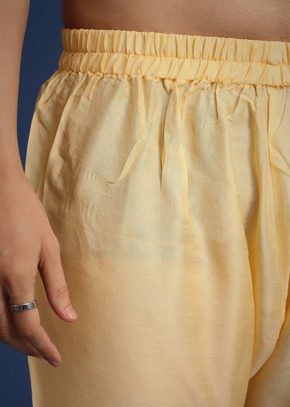 Gold Silk Embroidered Sherwani Set With Dupatta