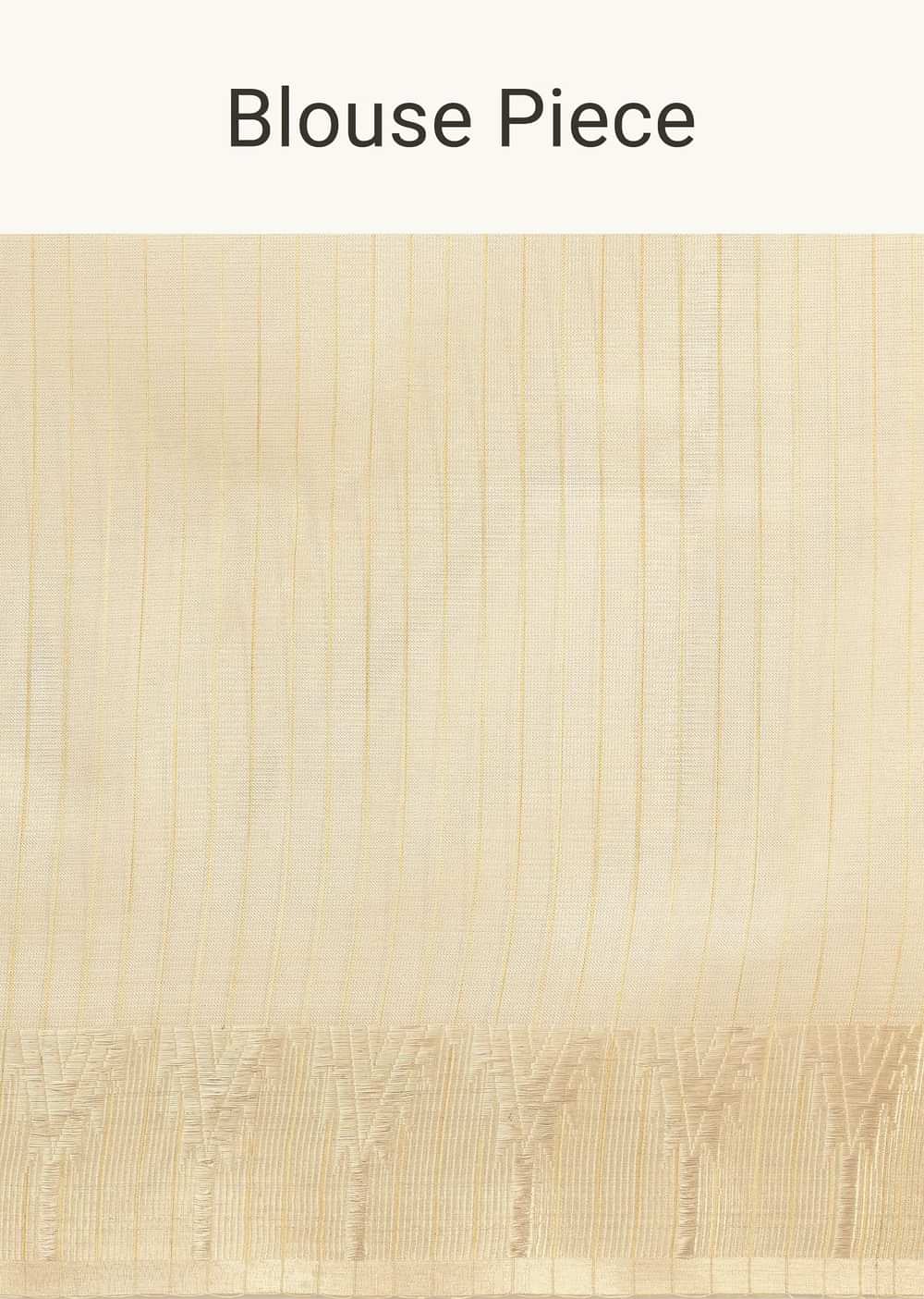 Golden Silk Saree With Exquisite Resham Thread Butti Work