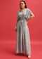 Gray Abstract Printed Jumpsuit With Resham Work