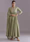 Green Chanderi Anarkali Suit With Boho Prints