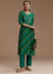 Green Cotton Silk Kurta Set with Foil Mirrors