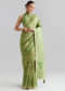 Green Dola Silk Woven Saree With Zari Motif Embroidery