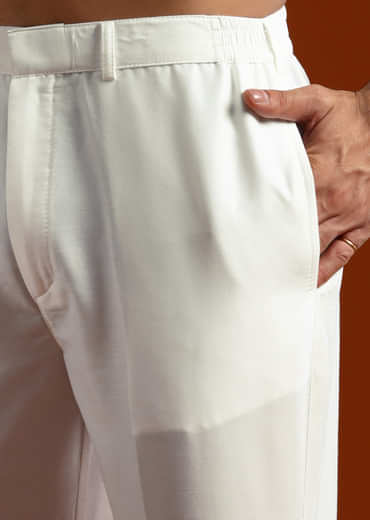 Green Jacquard Kurta Set For Men With Subtle Print