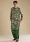 Green Kalamkari Mens Kurta and Pant Set