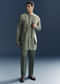 Green Kurta Jacket Set For Men With Hand Embroidery