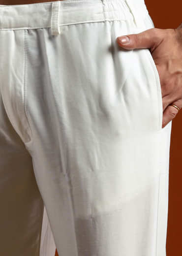 Green Kurta Set For Men With Kantha Work