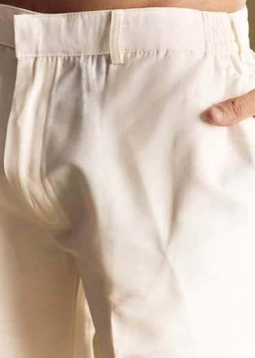 Green Linen Kurta Set With Kantha Embroidery