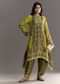 Green Muslin Floral And Bandhani Printed Asymmetrical Cut Kurta Dhoti