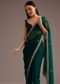 Green Organza Saree With Cutdana And Sequins Border