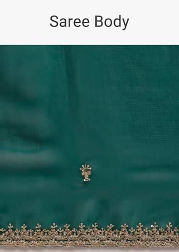 Green Organza Saree With Cutdana And Sequins Border