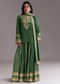 Green Printed Crepe Palazzo Set With Dupatta