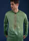 Green Sequin Work Mens Kurta and Pant Set