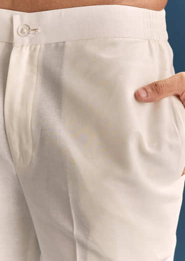 Green Silk Printed Kurta Set For Men With Foil Butti Embroidery